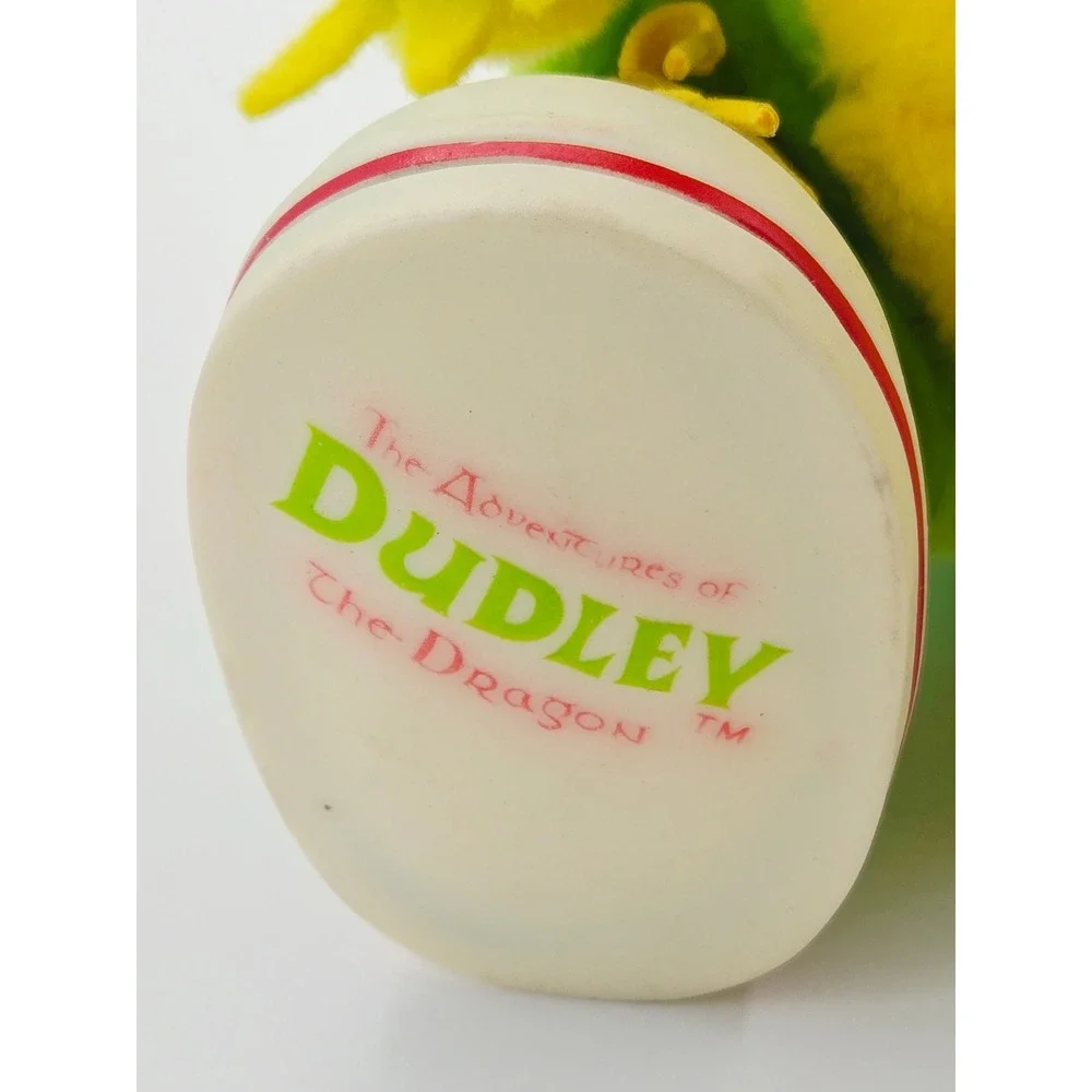 Vintage Dudley the Dragon Plush Stuffed Animal 90s TV Show Green Dragon Sneakers